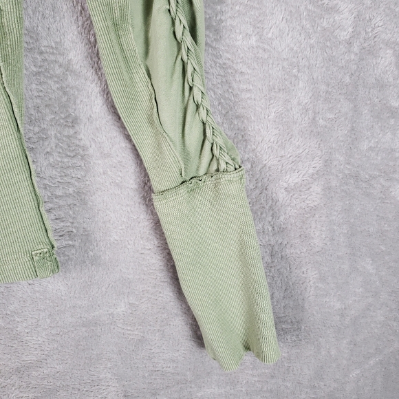 Free People We The Free Daisy Ribbed Braided Cotton T-Shirt S - Picture 3 of 10